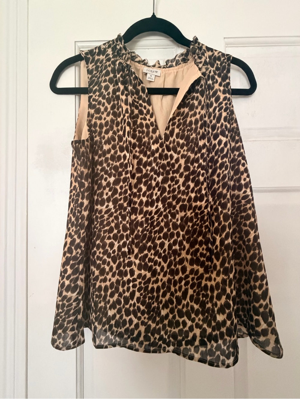 J. Crew Brown and Tan Leopard Print Sleeveless Camisole